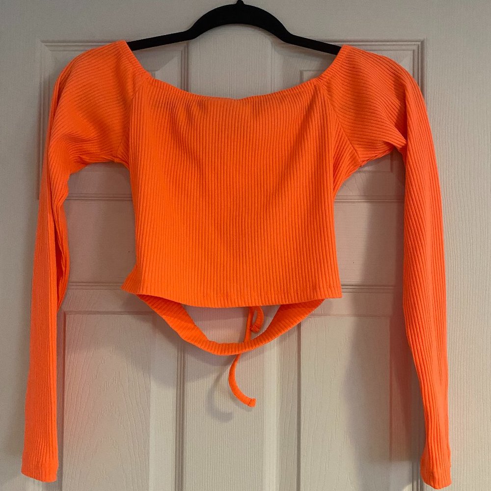 Womens Orange Crop Top